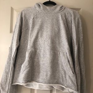 Athleta grey raw hem hoodie